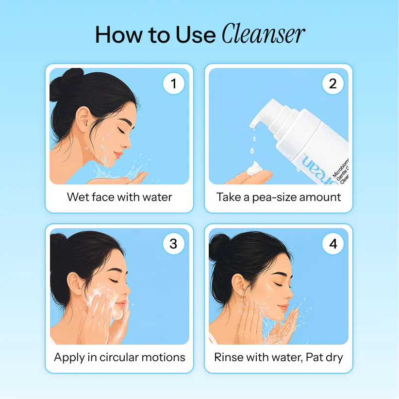 How to use Noorean Gentle Gel Cleanser — 4 step routine