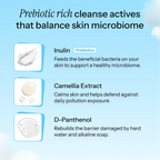 Noorean cleanser key actives — Inulin, prebiotic complex, panthenol, allantoin